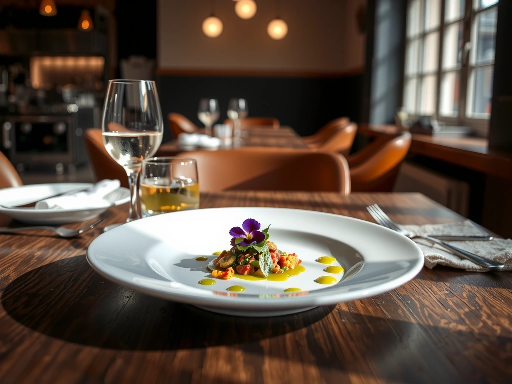 Prato nutricionalmente equilibrado de alta cozinha